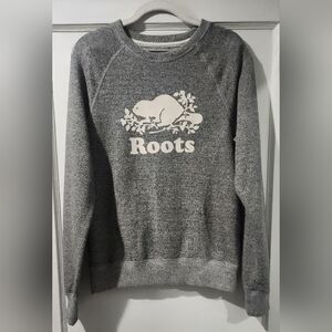 🪻Roots Salt and Pepper Grey Signature Crew neck Sweater🪻size: XS